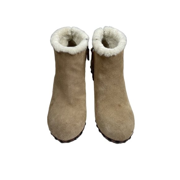 Barney’s NY Henry Cuir Suede Shearling Platform Clog Studded Ankle Boots Sz 36 - Picture 3 of 14